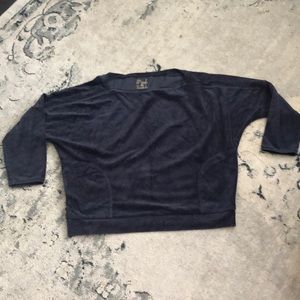 Plush and Lush Velour Navy Pullover